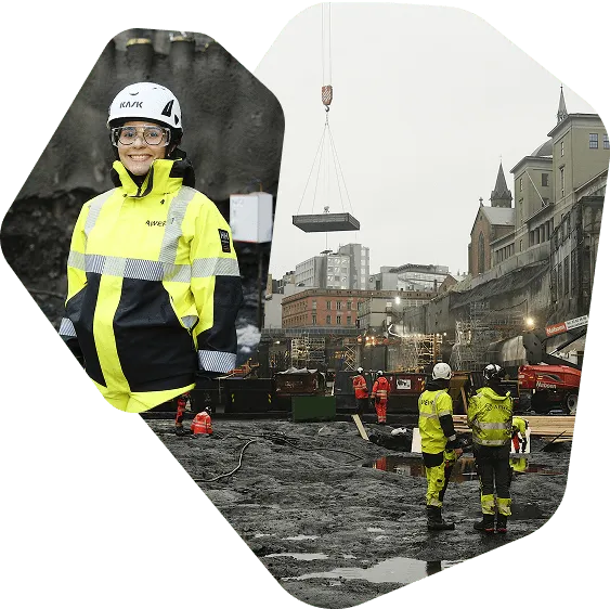 Awers ingenjörer på byggarbetsplats